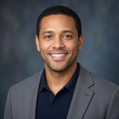 Portrait of Dr. Kwame Adjei-Larsen (fictional speaker)
